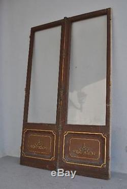 Portes anciennes époque fin XIXème de salon vitrées
