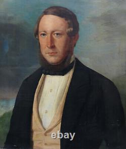 Portrait d'Homme Alsacienne Epoque Louis Philippe HST du XIXème siècle