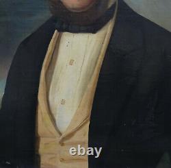 Portrait d'Homme Alsacienne Epoque Louis Philippe HST du XIXème siècle
