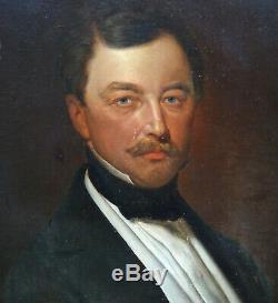 Portrait d'Homme Ecole Allemande du XIXème Siècle Epoque Bismarck HST Armoiries