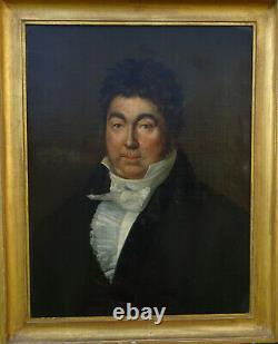 Portrait d'Homme Epoque Charles X Ecole Française du XIXème Huile sur Toile