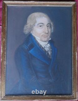 Portrait d'Homme Epoque Directoire Pastel début XIXème siècle