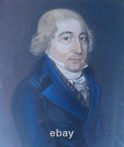 Portrait d'Homme Epoque Directoire Pastel début XIXème siècle