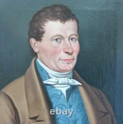 Portrait d'Homme Epoque Ier Empire Huile/Toile du XIXème siècle