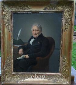 Portrait d'Homme Epoque Louis Philippe Ecole Française du XIXème Huile sur toile