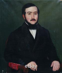 Portrait d'Homme Epoque Louis Philippe Ecole Française du XIXème Siècle HST