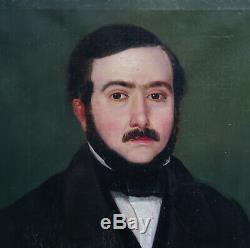 Portrait d'Homme Epoque Louis Philippe Ecole Française du XIXème Siècle HST