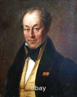 Portrait d'Homme Epoque Louis Philippe Ecole Française du XIXème siècle H/T