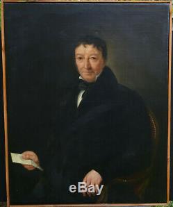Portrait d'Homme Epoque Louis Philippe Ecole Française du XIXème siècle HST