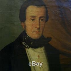 Portrait d'Homme Epoque Louis Philippe Ecole Française du XIXème siècle HST
