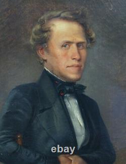Portrait d'Homme Epoque Louis Philippe Ecole Romantique Française du XIXème HST