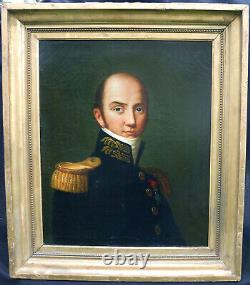 Portrait d'Homme Officier Epoque Charles X Huile/Toile XIXème siècle