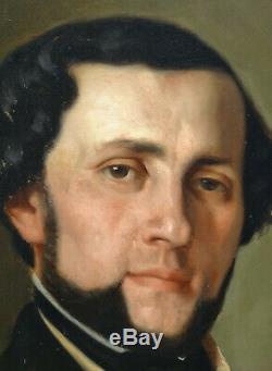 Portrait d'Homme d'Epoque Louis Philippe Ecole Française du XIXème siècle HST