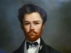 Portrait d'Homme d'Epoque Second Empire Ecole Française du XIXème siècle HST