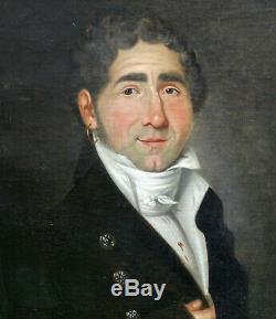 Portrait d'homme Epoque Ier Empire Ecole Française du XIXème siècle HST