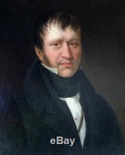 Portrait d'homme Epoque Louis Philippe Ecole française XIXème siècle Huile