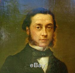 Portrait d'homme Epoque Louis Philippe HST XIXème siècle