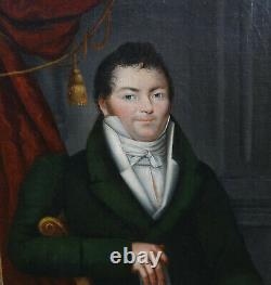 Portrait d'homme époque 1er Empire Ecole française du début du XIXème siècle