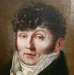 Portrait d'un Homme Epoque Ier Empire Huile/Toile du XIXème siècle