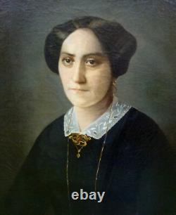 Portrait d'une Femme Epoque Second Empire Huile/Toile du XIXème siècle