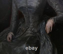 Portrait d'une Jeune Femme Epoque Louis Philippe Huile/Toile du XIXème siècle