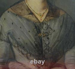 Portrait de Femme Alsacienne Epoque Louis Philippe HST du XIXème siècle