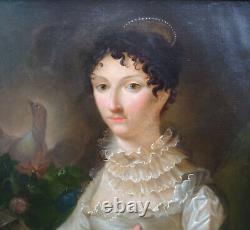 Portrait de Femme Epoque Ier Empire Ecole Française XIXème siècle Huile/Toile