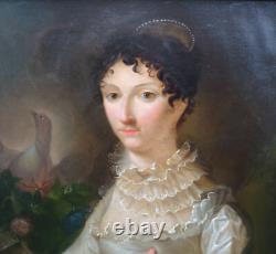 Portrait de Femme Epoque Ier Empire Ecole Française XIXème siècle Huile/Toile
