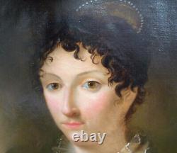 Portrait de Femme Epoque Ier Empire Ecole Française XIXème siècle Huile/Toile