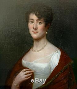 Portrait de Femme Epoque Ier Empire Ecole Française du XIXème siècle HST