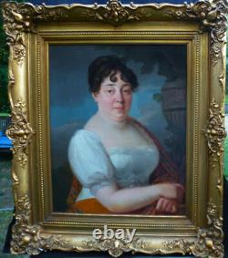 Portrait de Femme Epoque Ier Empire Ecole Française du XIXème siècle Huile/Toile