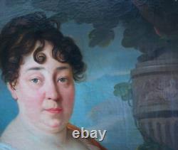 Portrait de Femme Epoque Ier Empire Ecole Française du XIXème siècle Huile/Toile