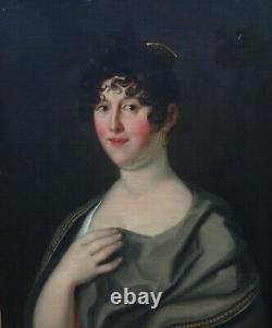 Portrait de Femme Epoque Ier Empire Huile/Toile XIXème siècle Ecole Germanique