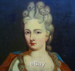 Portrait de Femme Epoque Louis XIV HST Ecole Française du XIXème siècle