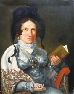 Portrait de Femme Epoque Louis XVIII Huile/Toile début XIXème siècle