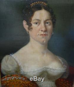 Portrait de Femme Mme Kayser Epoque Ier Empire XIXème Siècle HSP Alsace