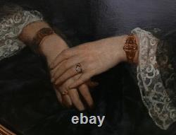 Portrait de Femme Ovale Epoque Second Empire Huile/Toile du XIXème siècle