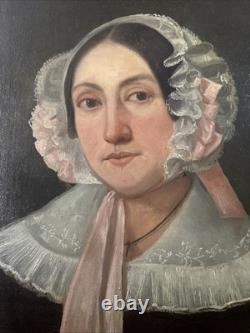 Portrait de Femme à la Coiffe Huile/Toile Epoque XIXème siècle