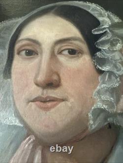 Portrait de Femme à la Coiffe Huile/Toile Epoque XIXème siècle