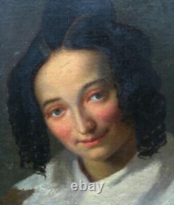 Portrait de Femme d'Epoque Charles X Ecole Française du XIXème siècle HST