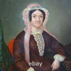 Portrait de Femme d'Epoque Second Empire Ecole Française du XIXème siècle HSP