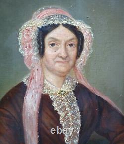 Portrait de Femme d'Epoque Second Empire Ecole Française du XIXème siècle HSP