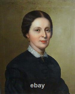 Portrait de Femme d'Epoque Second Empire Ecole Française du XIXème siècle HST