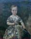 Portrait De Jeune Fille Au Chien Epoque Louis Philippe Huile/toile Xix&egrave;me Si&egrave;cle