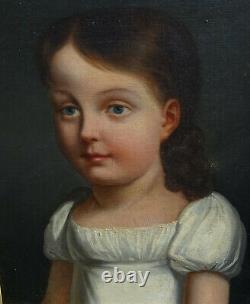 Portrait de Jeune Fille Epoque Ier Empire Ecole Française du XIXème siècle HST