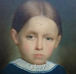 Portrait de Jeune Fille Epoque Louis Philippe Huile/Toile du XIXème siècle