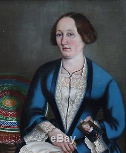 Portrait de femme Epoque Louis Philippe Ecole française XIXème siècle HST