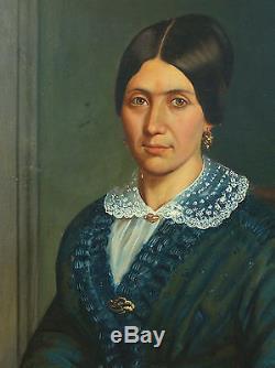 Portrait de femme Epoque Second Empire Ecole française HST XIXème siècle
