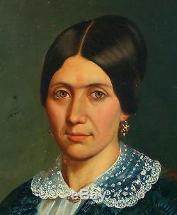 Portrait de femme Epoque Second Empire Ecole française HST XIXème siècle