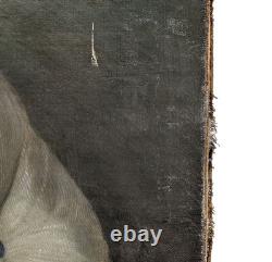 Portrait de femme à l'huile époque Empire XIXème